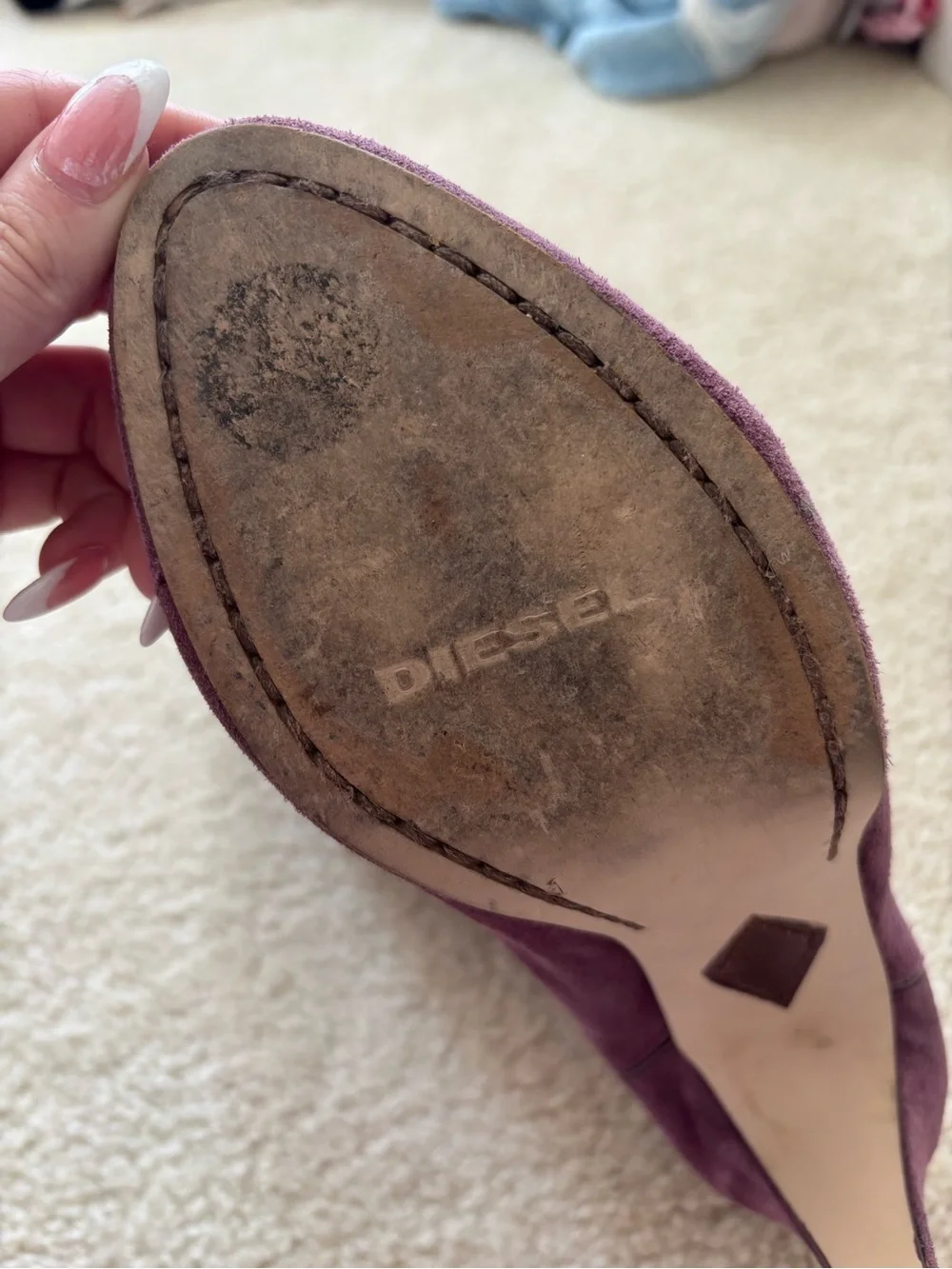 Diesel Plum Suede Tall Boots